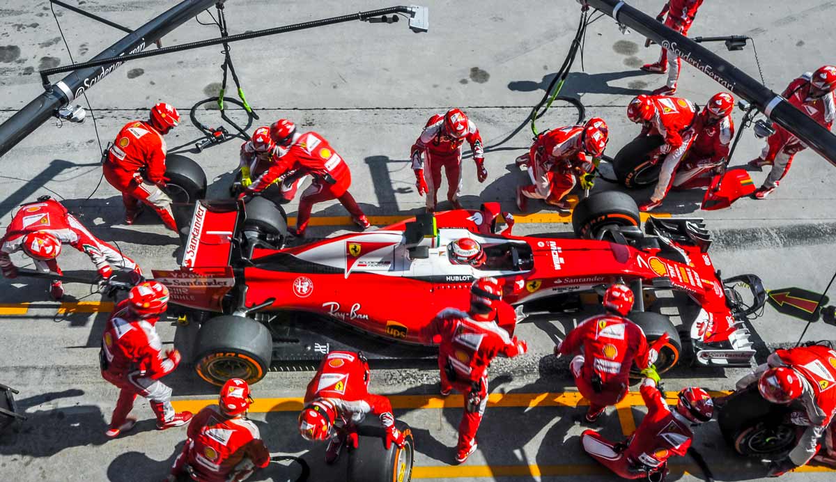 Image of Ferrari Formula One in Pit Stop